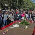 Familiares de los militares españoles fallecidos en el accidente del Yak-42, en el acto de ayer.