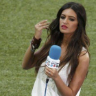 Sara Carbonero, durante un partido de la selección española.