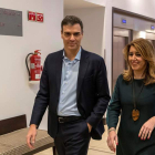 Pedro Sánchez y Susana Díaz durante el encuentro mantenido la semana pasada. JULIO MUÑOZ