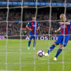 Mascherano marcó de penalti su primer gol con la camiseta del Barça.