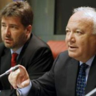 Moratinos, junto al presidente de la Federación de Comunidades Judías, Diego de Ojeda.