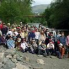 Un grupo de escolares durante una de las excursiones al río Sil