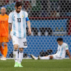 Messi, cabizbajo tras el primer gol