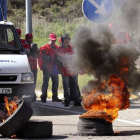Los mineros de Palencia cortaron la carretera en Carrión de los Condes
