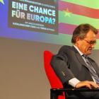 El expresidente de la Generalitat Artur Mas, durante su charla en Berlín, este martes, 27 de junio.