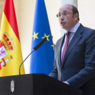 Pedro Antonio Sánchez presentó ayer su dimisión como presidente del Gobierno de Murcia. M. GUILLÉN