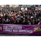 Aspecto que presentaba la manifestación celebrada ayer por las calles del centro de Madrid. J.J. GUILLÉN/EFE