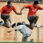 Curro Torres y Xisco se preparan para el choque ante el Anderlecht