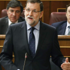 Rajoy durante su intervención de ayer en el Congreso.