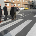 Fernández, Riesco, Fierro y Alonso, en el tramo de calle abierto.