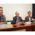 Fernando Castedo, Pedro Aguado, José Ramón Rodríguez y Flor Álvarez Taboada, ayer en el Campus de Ponferrada.
