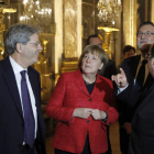 Gentiloni, Merkel, Rajoy y Hollande visitan el Palacio de Versalles. JUAN CARLOS HIDALGO