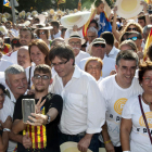 El presidente catalán participa en la manifestación convocada por los independentistas. R.T.