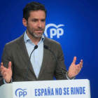 Borja Sémper, ayer durante su rueda de prensa. FERNANDO ALVARADO