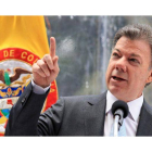 Juan Manuel Santos, durante una rueda de prensa.