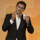 Albert Rivera, ayer en Valladolid, donde asistió a un acto con militantes.