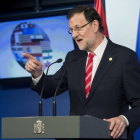 El presidente del Gobierno, Mariano Rajoy, este viernes, en Bruselas.