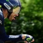 Alejandro Valverde, en plena contrarreloj, este miércoles en el Dauphiné.