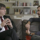 Ricard Ustrell entrevista a Puigdemont para Quatre Gats