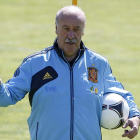 El seleccionador Vicente del Bosque, en una de las concentraciones con España.