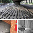 Imagen de varios lugares en Londres donde se han instalado pinchos anti-indigentes.