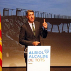 Xavier García Albiol, durante la conferencia de presentación de su candidatura a la alcaldía de Badalona.