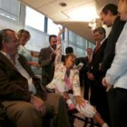 Amparo Valcarce, Rodríguez Zapatero y Miguel Martínez, durante la presentación del futuro Camf