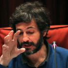 Oleguer Pujol Ferrusola, hijo del expresidente de catalán Jordi Pujol, durante su comparecencia en la comisión del Parlament.
