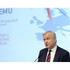 El comisario de Asuntos Económicos, Olli Rehn, durante una conferencia sobre el futuro de la UE, este miércoles en Bruselas.