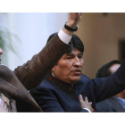 Evo Morales (derecha), durante un acto en La Paz.