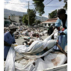 Aspecto que presentaba ayer Puerto Príncipe, la capital de Haití.