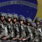 Soldados brasileños, en un ejercicio durante la presentación del plan de seguridad para los Juegos de Río, el pasado día 22.