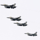 Aviones de combate estadounidense F-16 del Ejército de Taiwán.