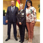 María Marcos durante el acto de jura. DL