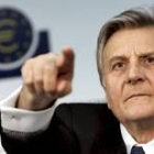 El presidente del BCE, Jean-Claude Trichet,  durante una rueda de prensa en Fráncfort en junio