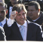 El vicepresidente Amado Boudou, a su llegada a los tribunales en Buenos Aires, ayer.