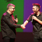 Flo y Dani Martínez sobre el escenario, ayer