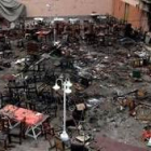Estado en que quedó el patio de la Casa de España en Marruecos, objeto de uno de los atentados
