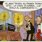 Viñeta de 'Sueldecitos más bien bajitos', el nuevo álbum de Mortadelo y Filemón de Francisco Ibáñez.