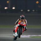 Marc Márquez, piloto de MotoGP del equipo de Repsol Honda, en los entrenamientos del GP de Qatar.