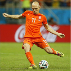 La estrella de Holanda, Robben, durante el partido de cuartos de final contra Costa Rica.