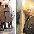 La escultura ‘La familia’, obra de Manuel Díez Rollán, a la derecha, en una imagen de archivo. RAMIRO