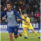 Brais Abelenda ha marcado tres goles en esta Liga, uno de ellos, al RC Deportivo en El Toralín. DE LA MATA