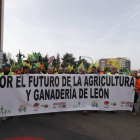 Imagen de la gran manifestación del 28 de febrero de 2020, con todas las organizaciones agrarias unidas bajo la misma pancarta. RAMIRO