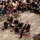 La familia real noruega, durante un acto oficial.