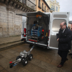 El nuevo robot fresador, en su presentación esta mañana en el Ayuntamiento.