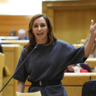 La ministra de Sanidad, Mónica García, interviene en la sesión de control al Gobierno celebrada este martes en el pleno del Senado.