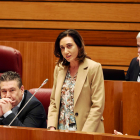 La procuradora leonesista Alicia Gallego, durante el pleno de las Cortes
