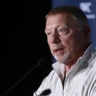 El extenista alemán Boris Becker durante una rueda de prensa este domingo en el Palacio de Cibeles con motivo de los Premios Laureus. EFE/Rodrigo Jiménez