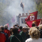 Manifestación en León como respuesta a los actos de la Junta por Villalar en la capital leonesa.